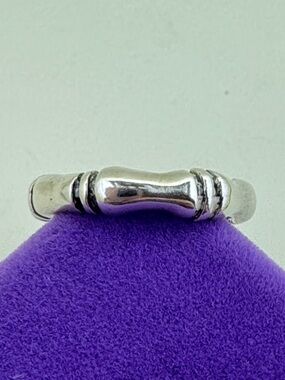 💛 Vintage Sterling Silver Bamboo Band Ring | Organic Strength